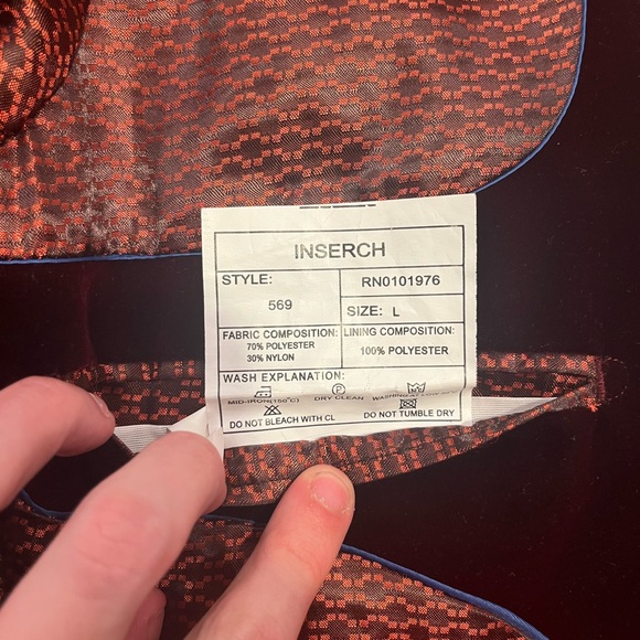 Vintage Inserch Burgundy Velvet Blazer - Picture 6 of 6